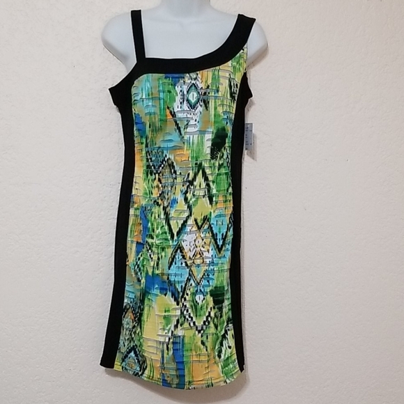 Goa Multicolor Abstract Print Dress In A Size 6 - Picture 2 of 7